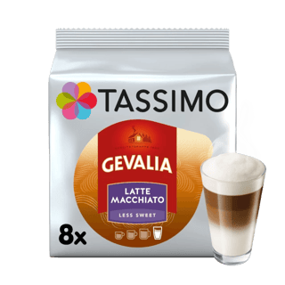 tassimo gevalia latte macchiato less sweet pods